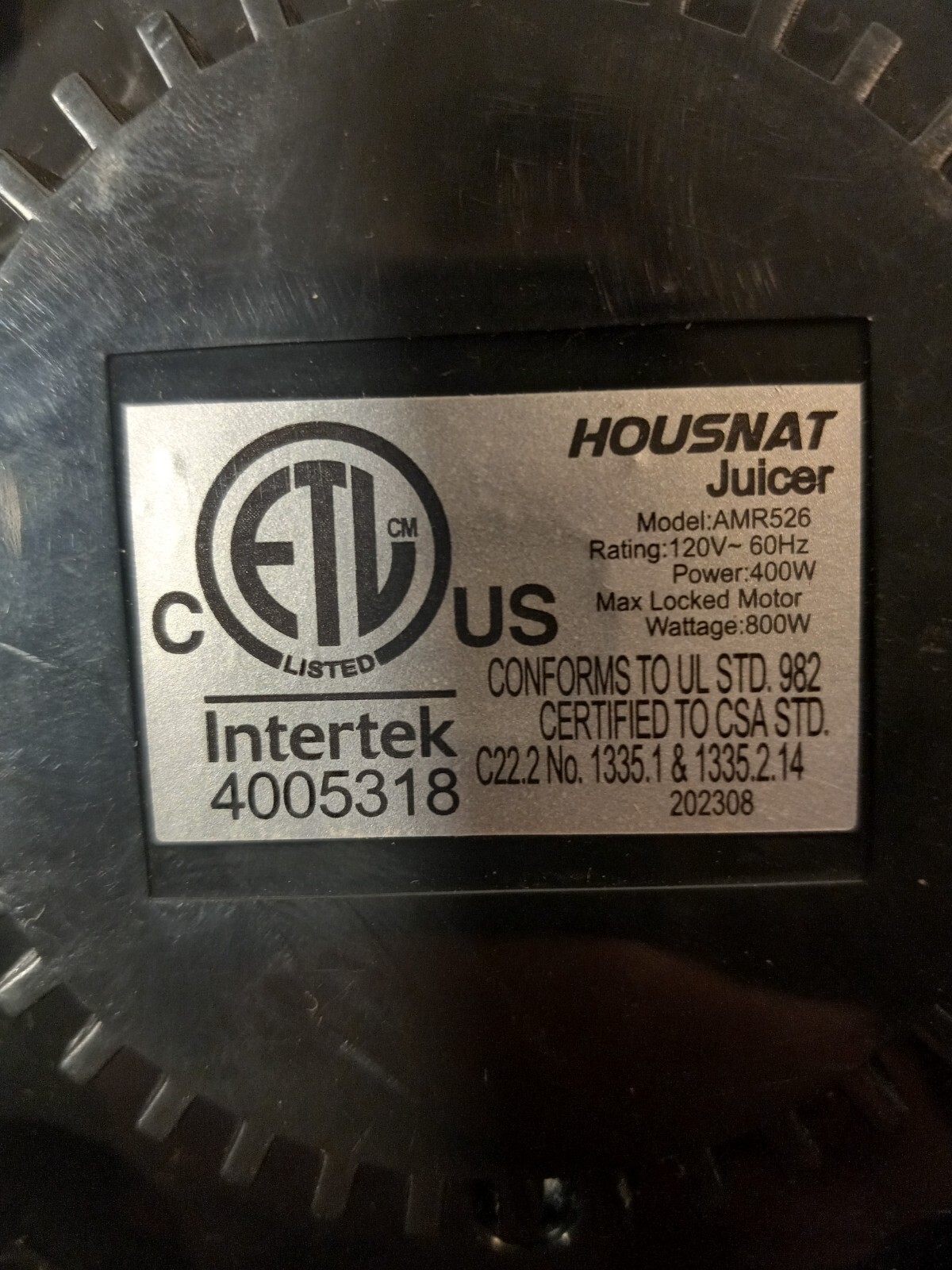 Housnat Juicer AMR526 400W ***** BASE ONLY