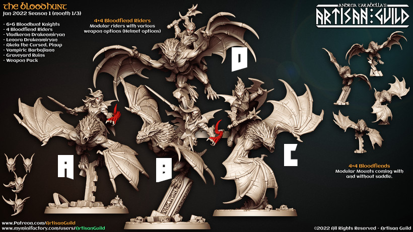 Bloodfiend Riders - Artisan Guild - DnD Tabletop Games - Resin Miniature