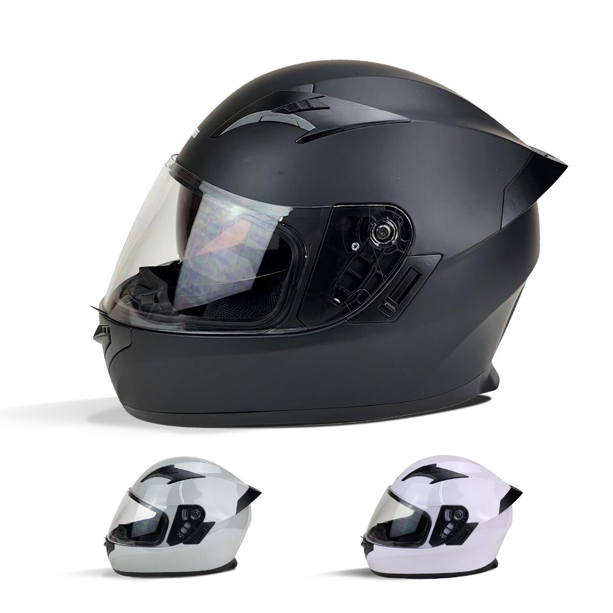 PITMOTO PM-888, Full Face Dual Visor DOT Approved Motorcycle Helmet