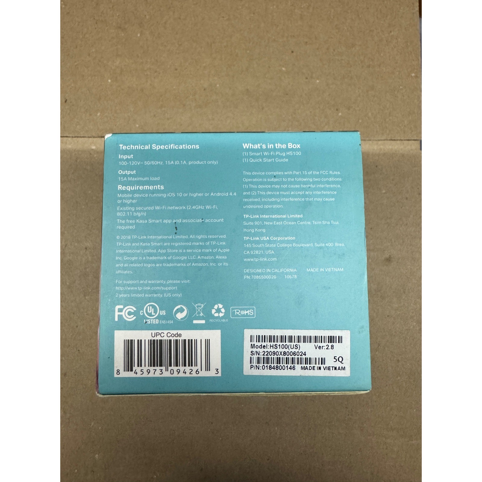 TP Link Kasa Smart Wi Fi Plug HS100 Remote Control Scheduling Away Mode