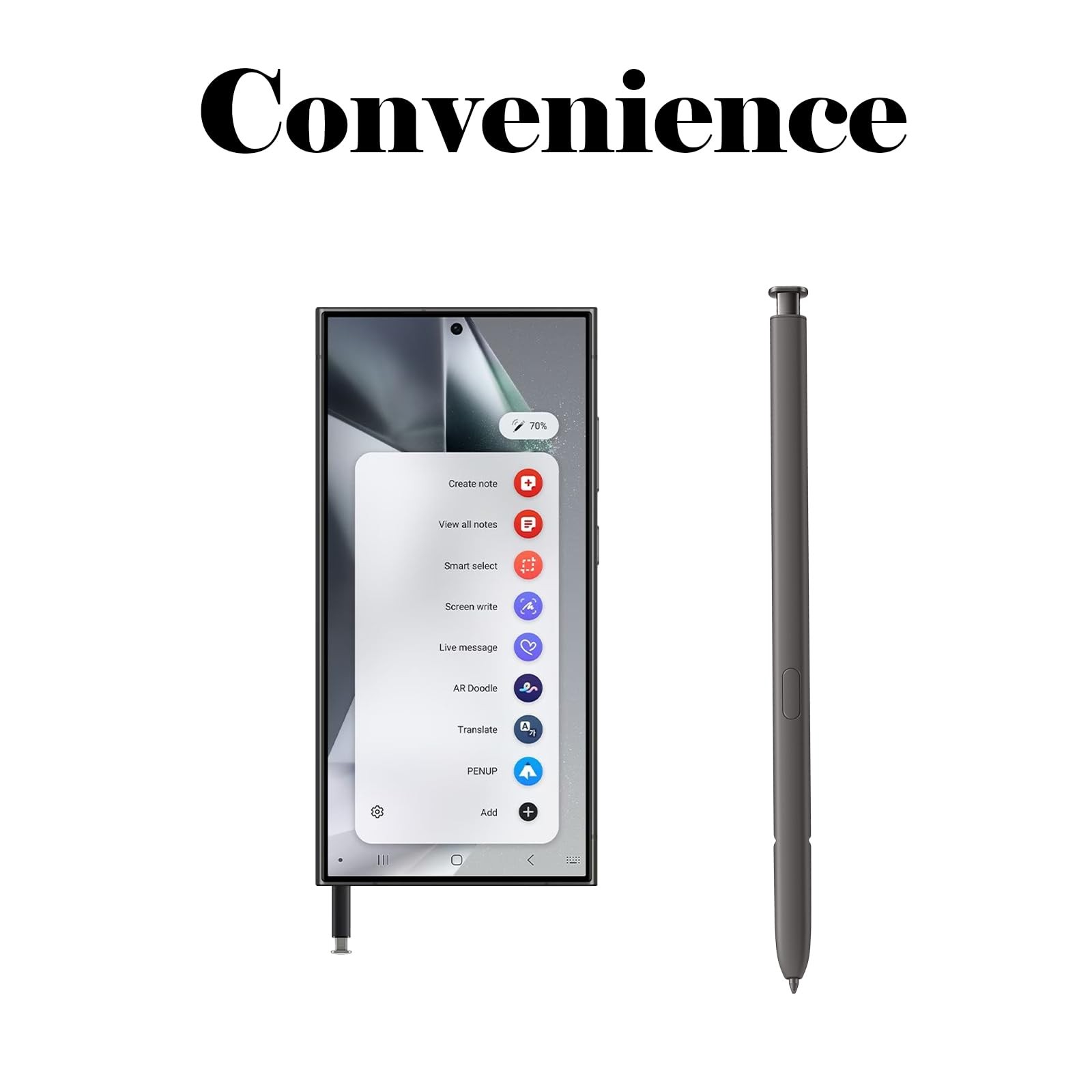 Galaxy S24 Ultra Stylus Pen WithoutBluetooth Replacement for Dark Gray