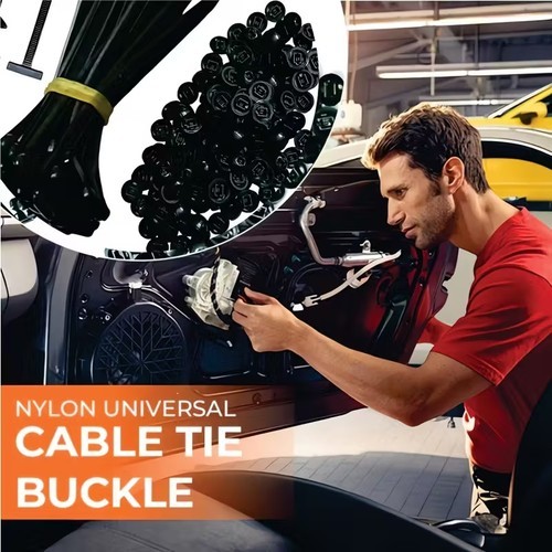 50PCS Universal Nylon Cable Tie Buckle, Heavy Duty Self-Locking Nylon Zip Ties