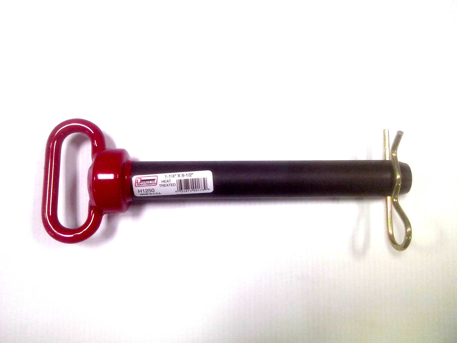 (1) 1-1/8"x 8-1/2" Hitch Pin Heavy Duty Double HH H1125 Red Handle MADE IN USA