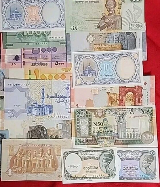 17 Middle East Paper Money Uncirculated, Crisp DIFFERENT Years