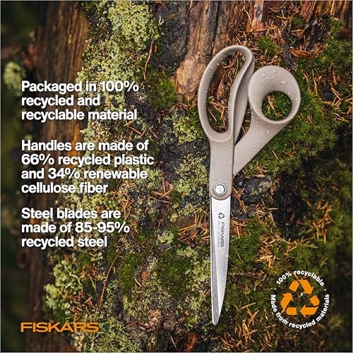 Fiskars 9" Recycled Fabric Scissors - Sustainable and Sharp Craft Scissors for