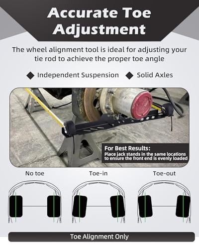 Heavy Duty Wheel Alignment Tool Kit, Toe Alignment Tool with Thickened Foldable
