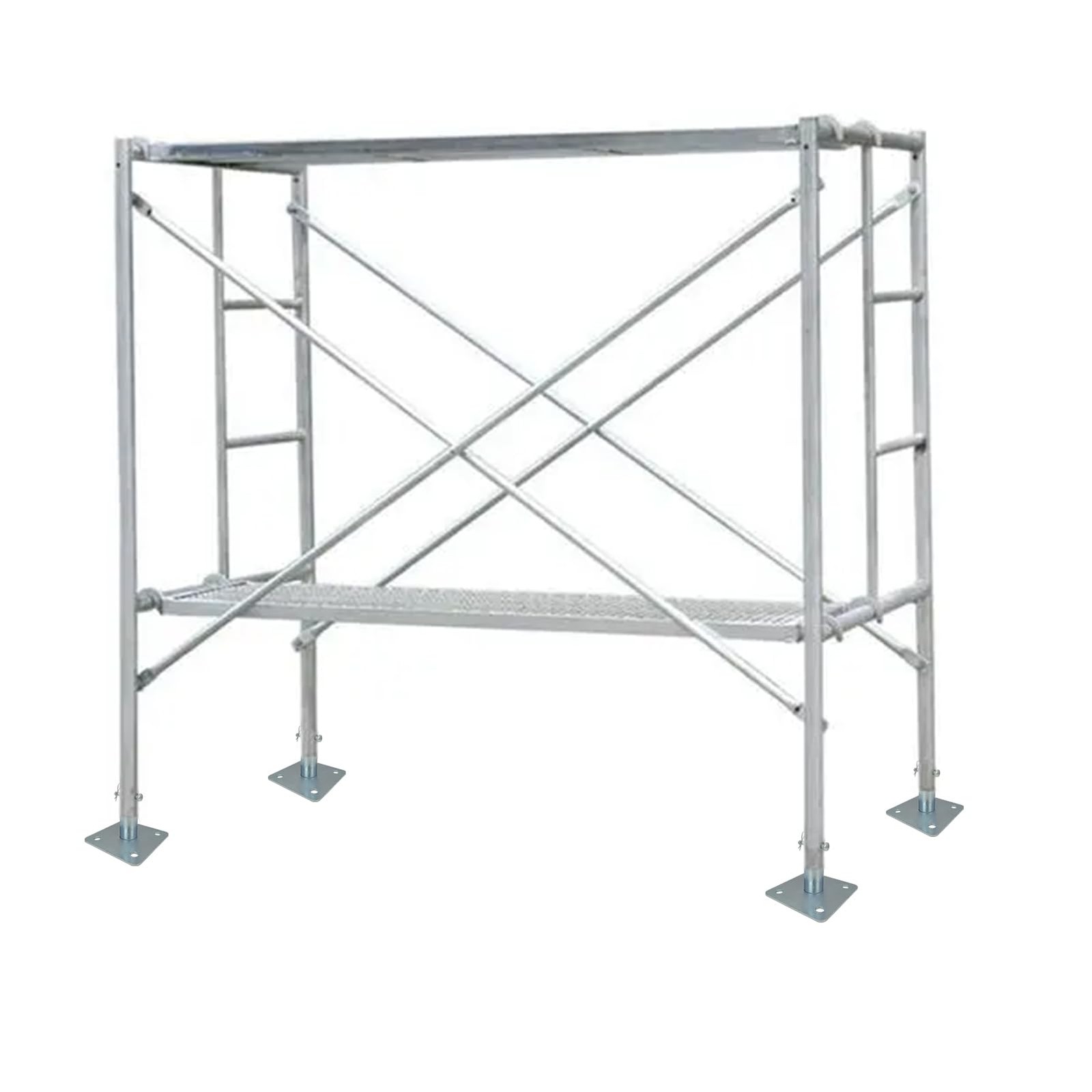 4 PCS Scaffold Base Plates for Baker Style Scaffolding, Galvanized, 4 Pack