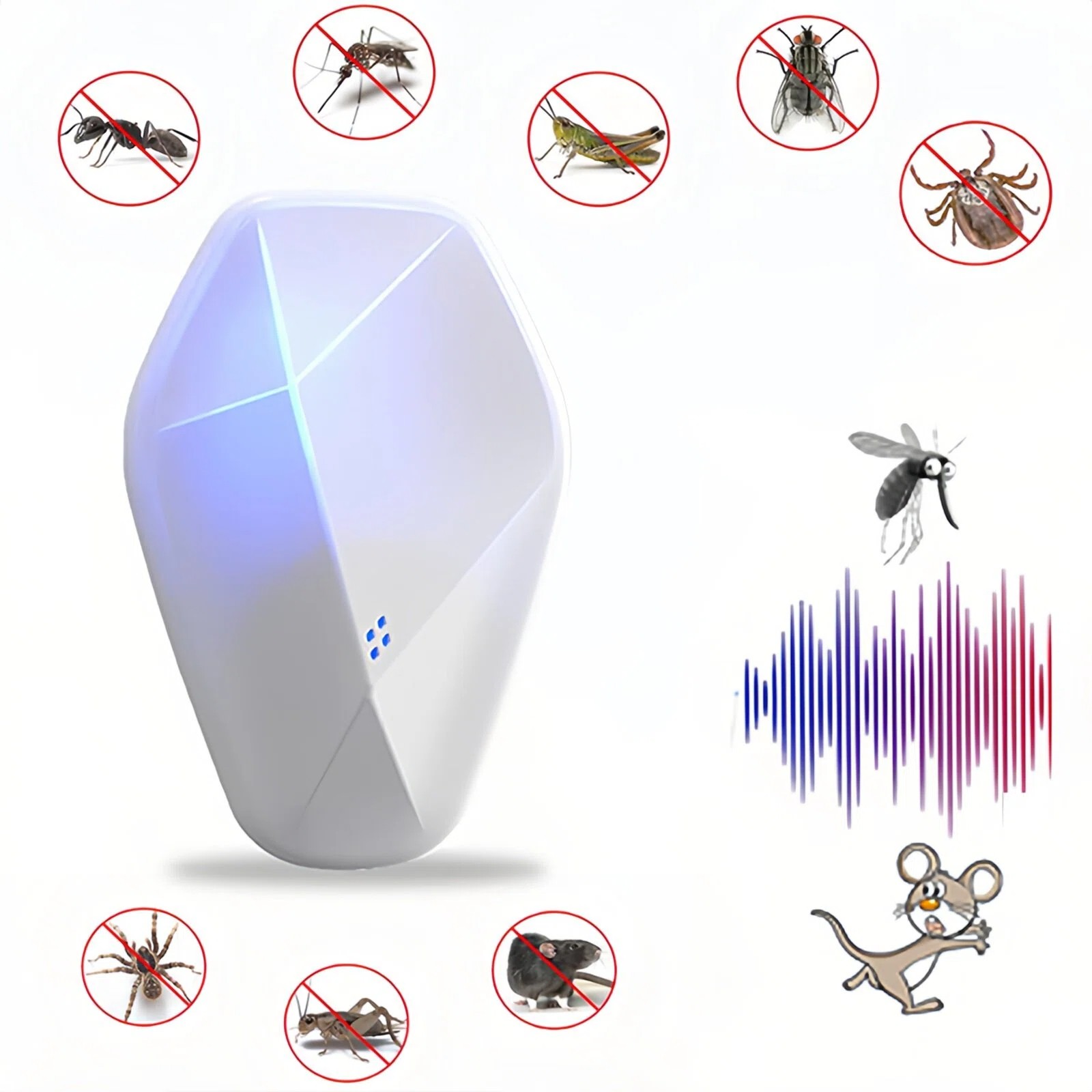 Ultrasonic Pest Electric Insect Control Device Safe Home Indoor Pest Repellent