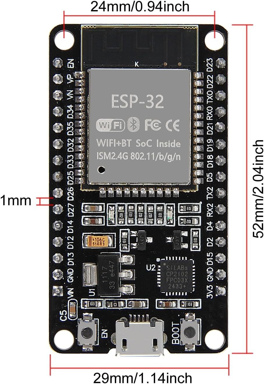 ESP-32S 2.4GHz Dual-Mode WiFi + Bluetooth