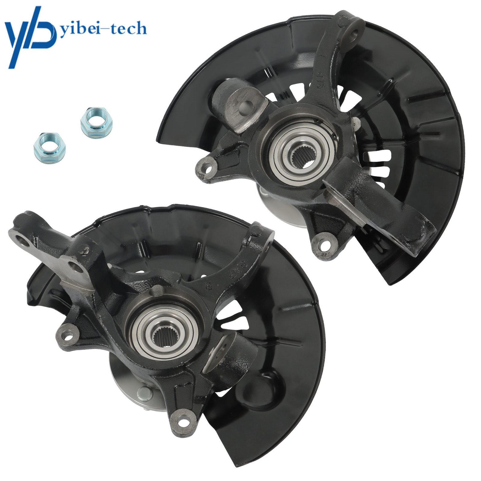 Pair Front Steering Knuckle & Wheel Hub Bearing For 2007 2008 2009 Toyota Camry