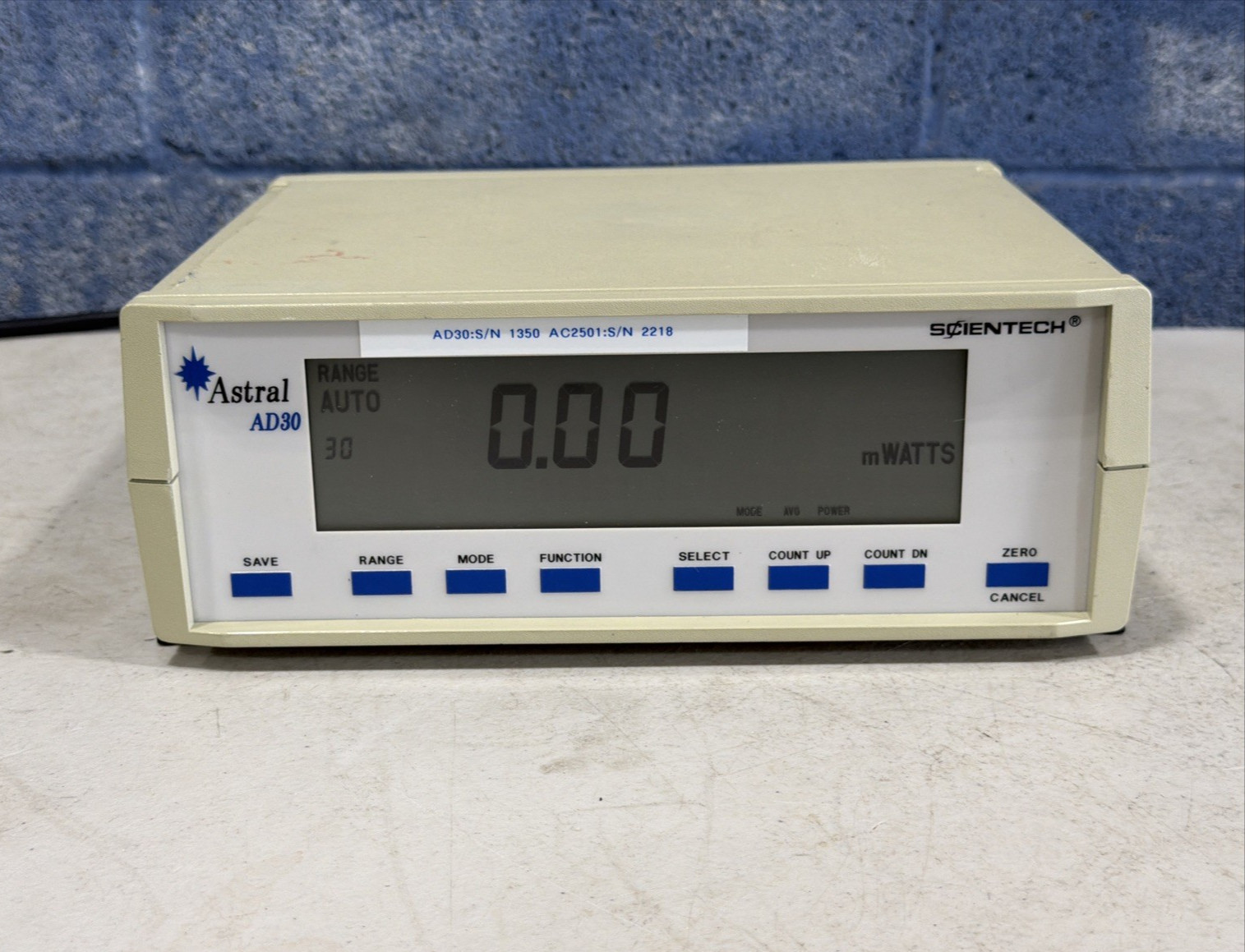 Scientech Astral AD30 Laser Power Meter
