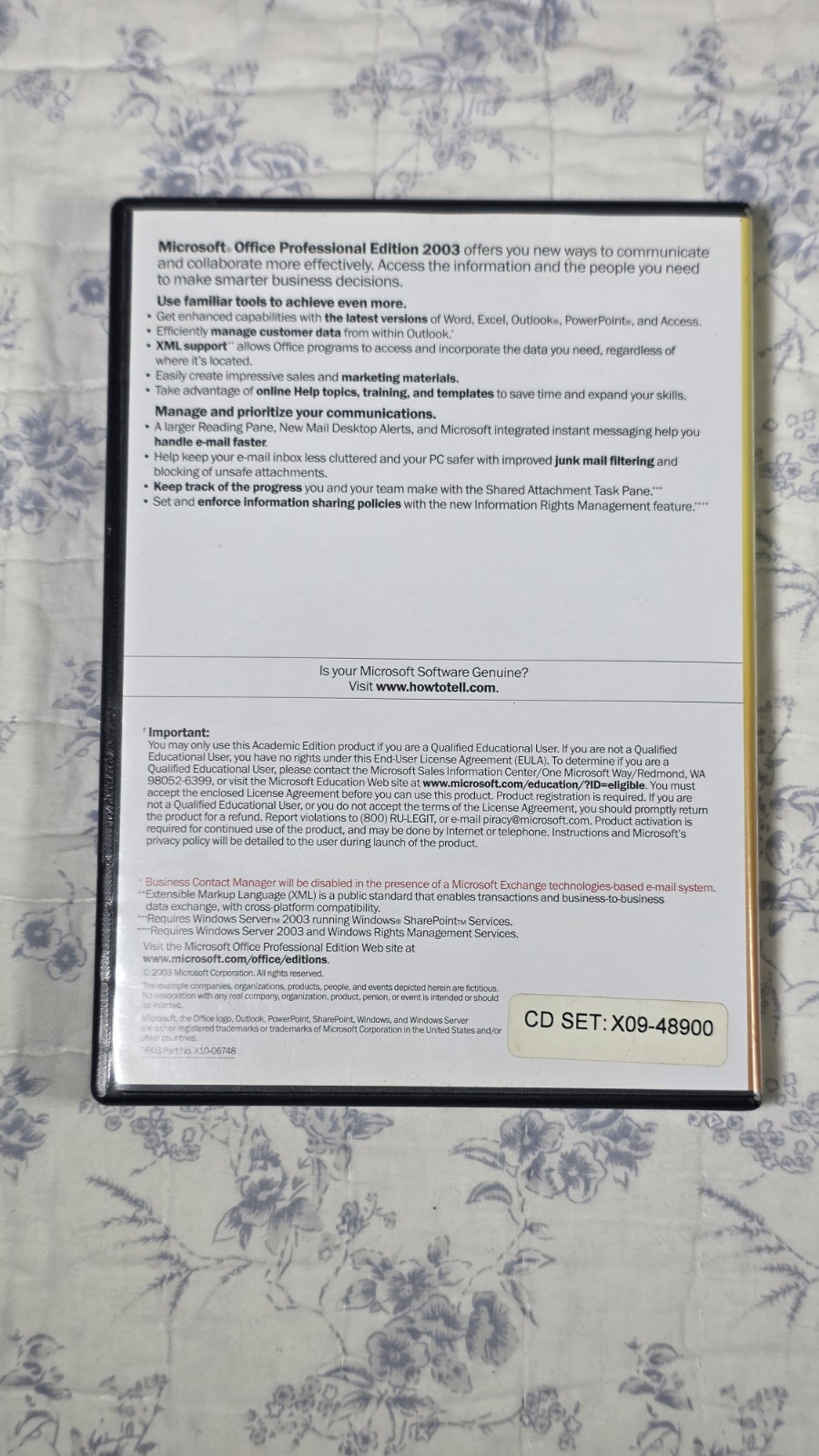 Microsoft Office Professional 2003 Academic Edition with Key - 2 Discs