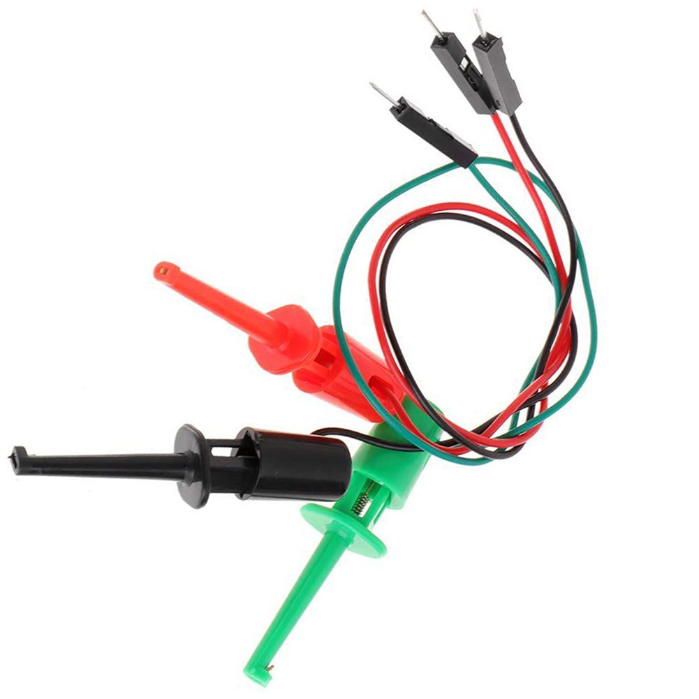 Reliable Test Hook Clips for Transistor Tester 3 Different Colors 20cm Length