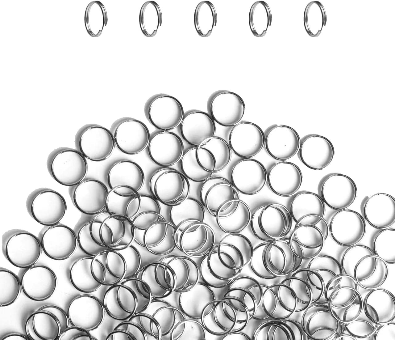 10/20x Stainless Steel Split Key Ring Round Wire Keychain Jump Ring Metal Loop