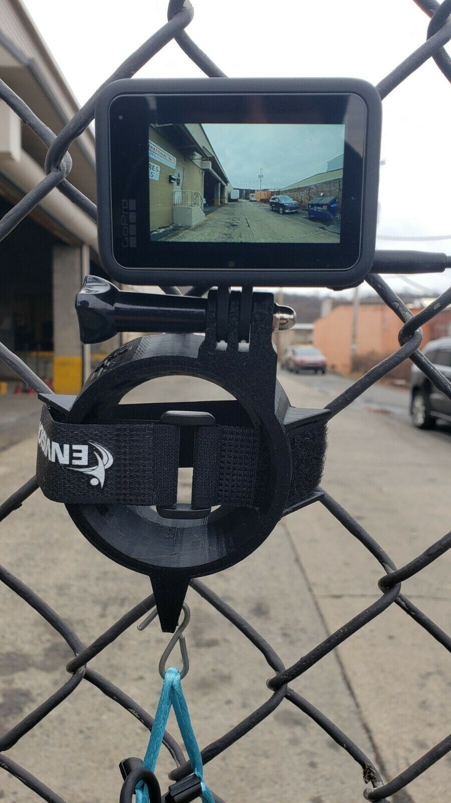 Universal GoPro Hero Chain Link Fence Mount 3D Printed iPhone NO Fence in Video