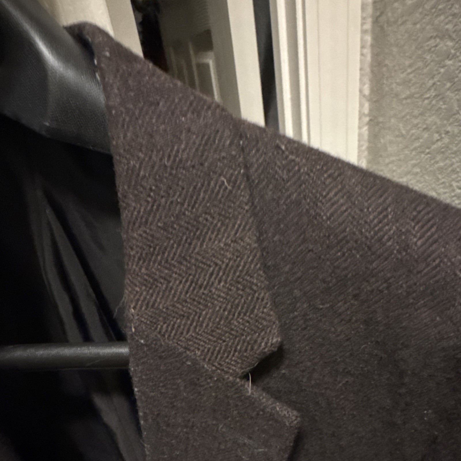 UNIQLO Brown Herringbone Wool Button Blazer Notch Lapel Size M Suit Jacket