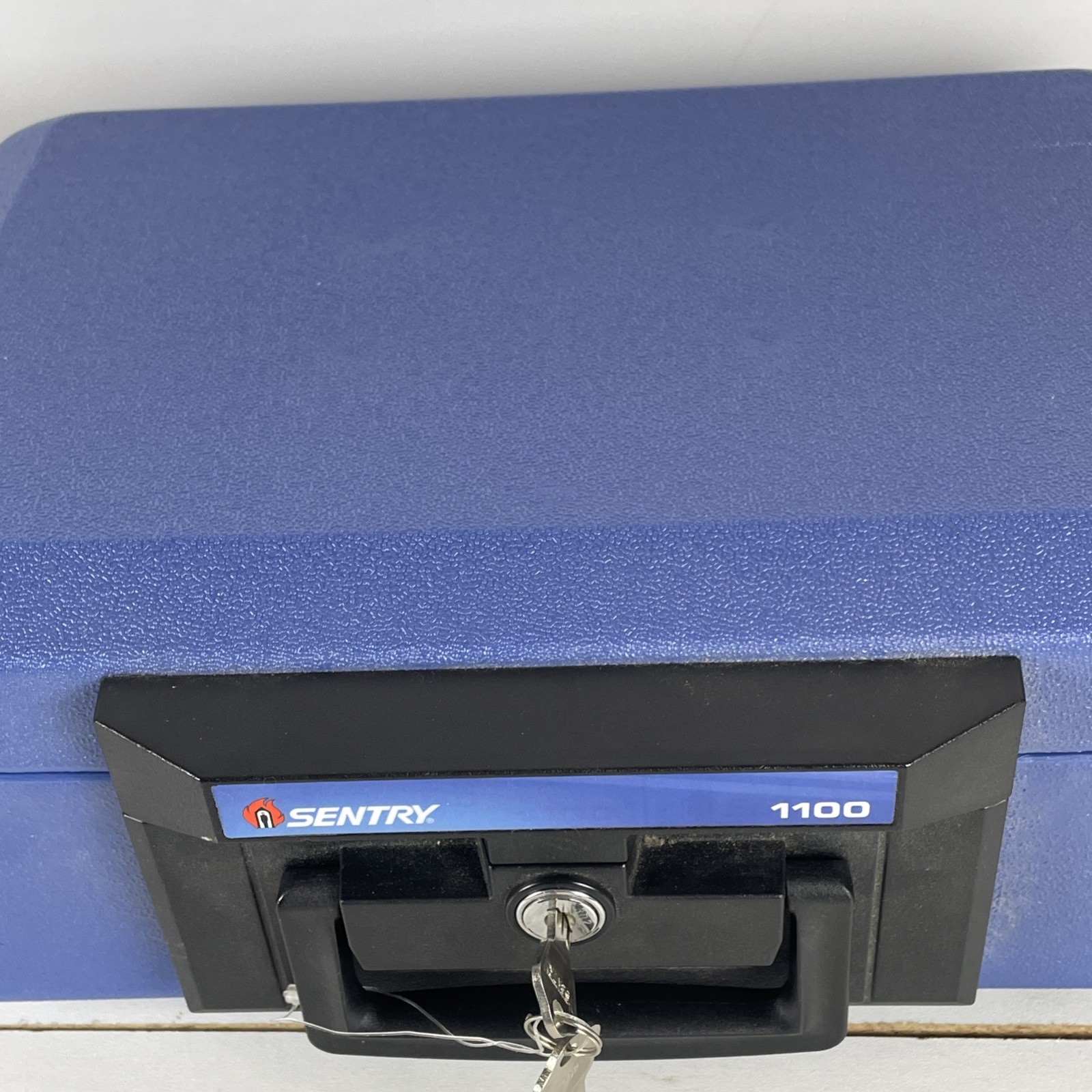 Sentry 1100 With Keys Fire Proof Lock Box Portable Record Protector Blue