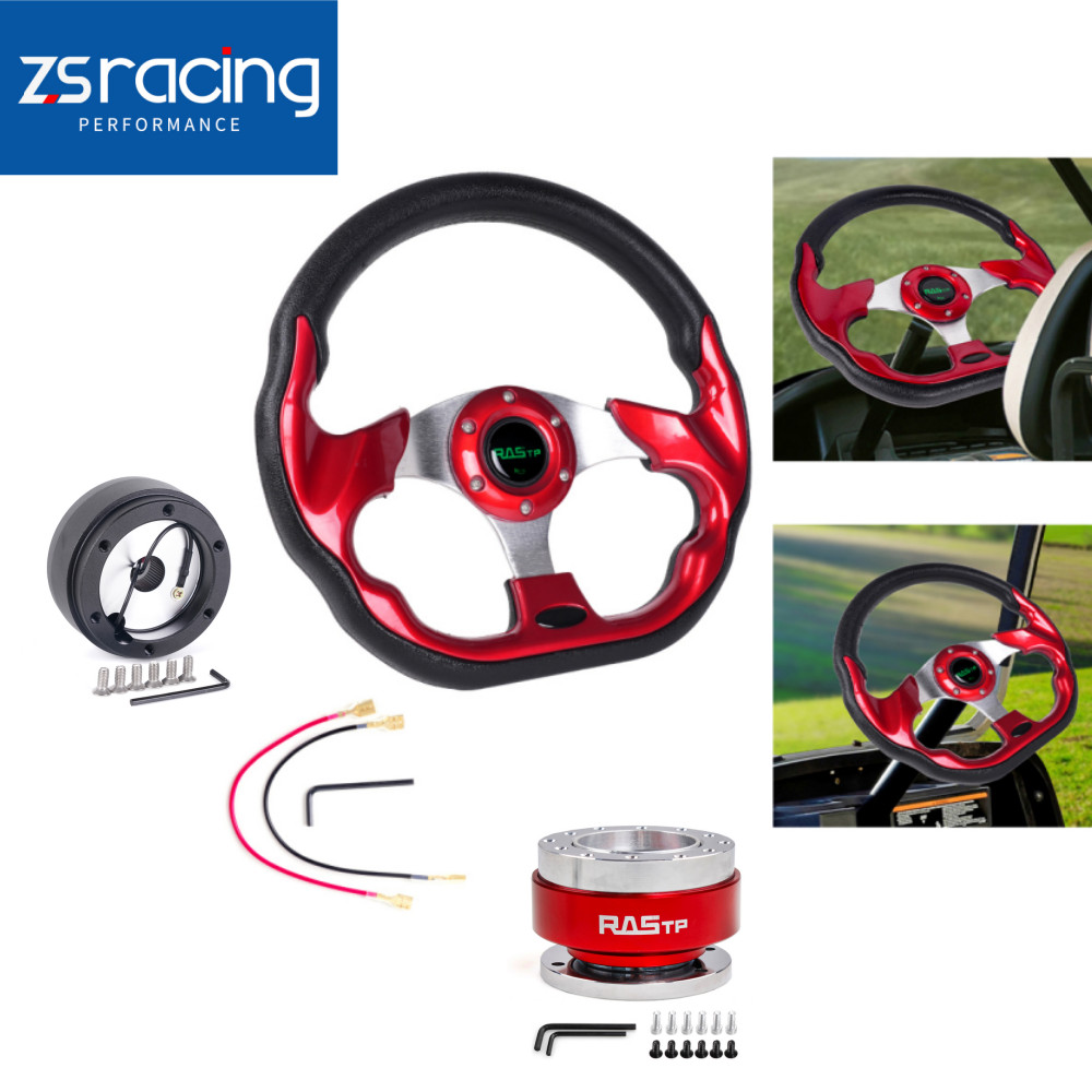 Red Steering Wheel+Quick Release+Hub Adapter 186H For Volkswagen VW Golf Jetta
