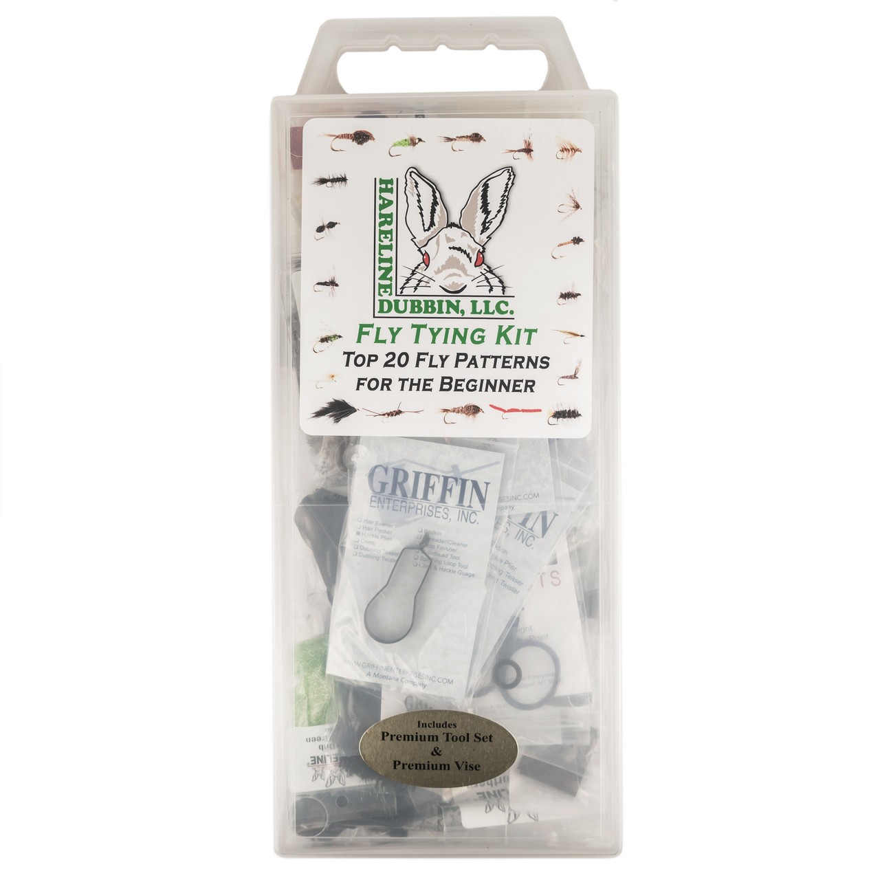 Hareline Fly Tying Materials Kit with Premium USA Made Tools and Vise - New