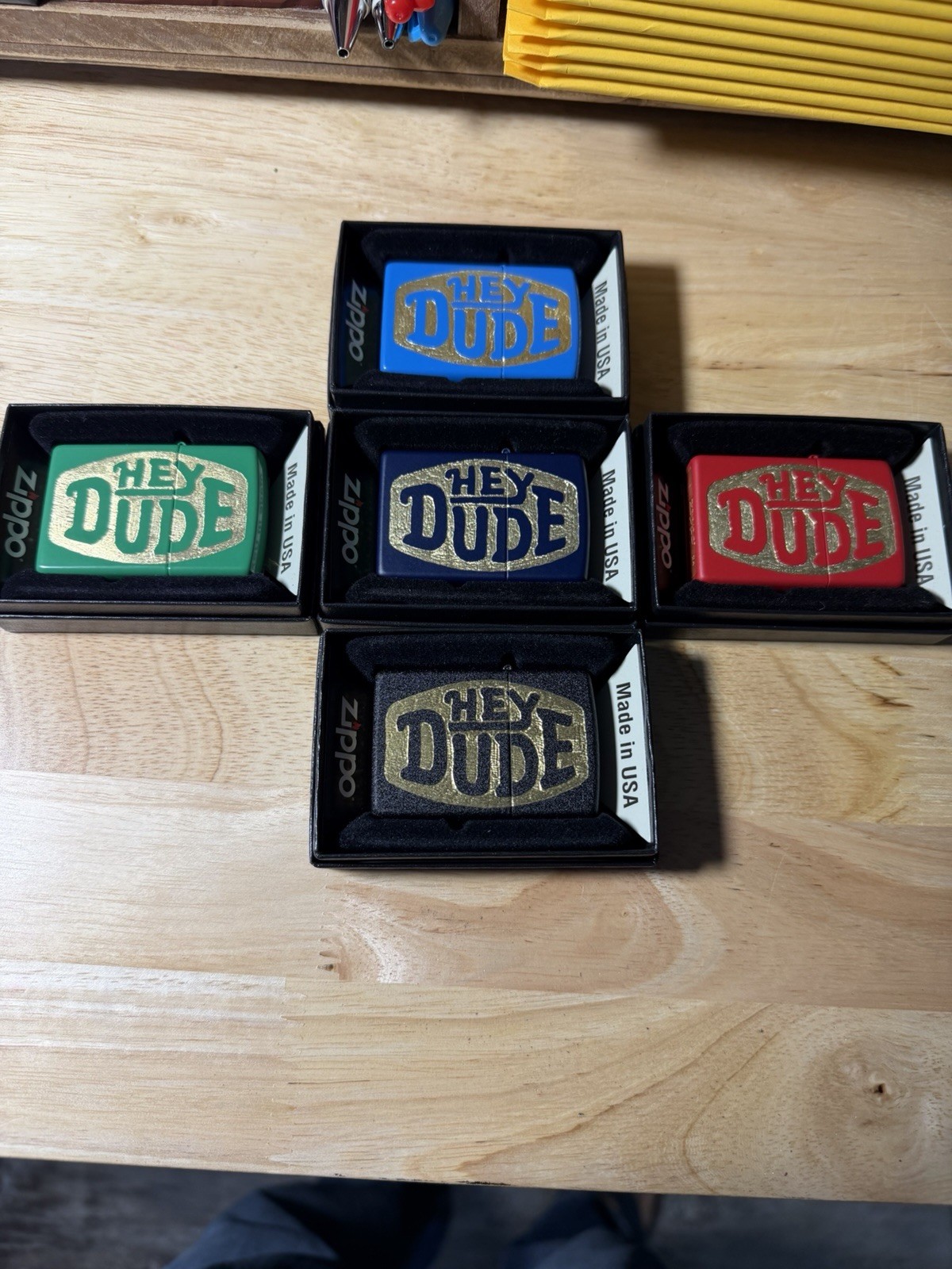 1-HEY DUDE Logo On  a   Zippo Of Your Choice Of Color!