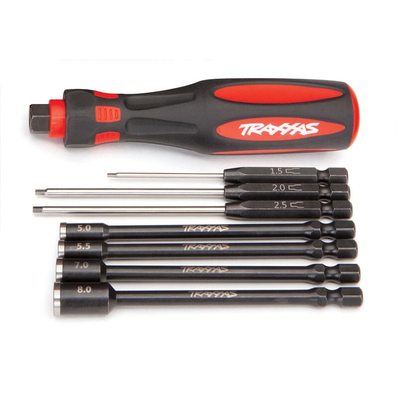 Traxxas Speed Bit Essentials 7Pc Hex & Nut Driver Set 1/4 Drive w/Handle & Pouch