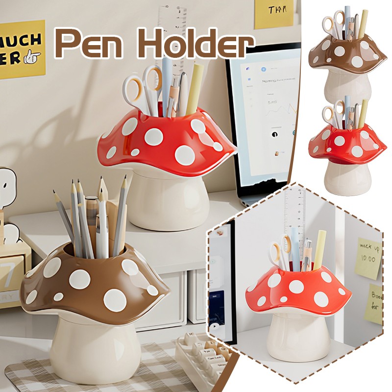 New Mushroom Shape Storages Box Multifunctional Desktop Stationery Pen Holder