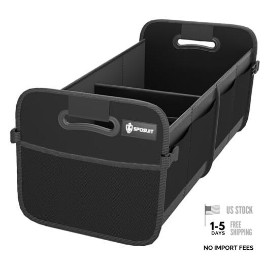 Sposuit for Car - 70L Collapsible Car Storage with 11 Trunk Organizer Black