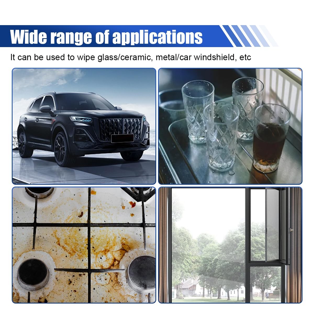 3PCS Car Interior Scrubbing Sponges, 5.5"×3.9" Microfiber Auto Cleaning