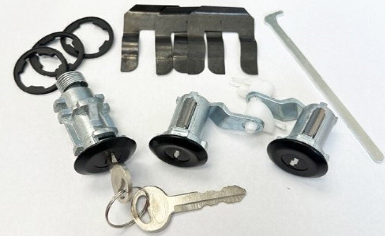 Black Premium Door and Trunk Lock Set For 1981-1986 Ford Mustang; With Keys