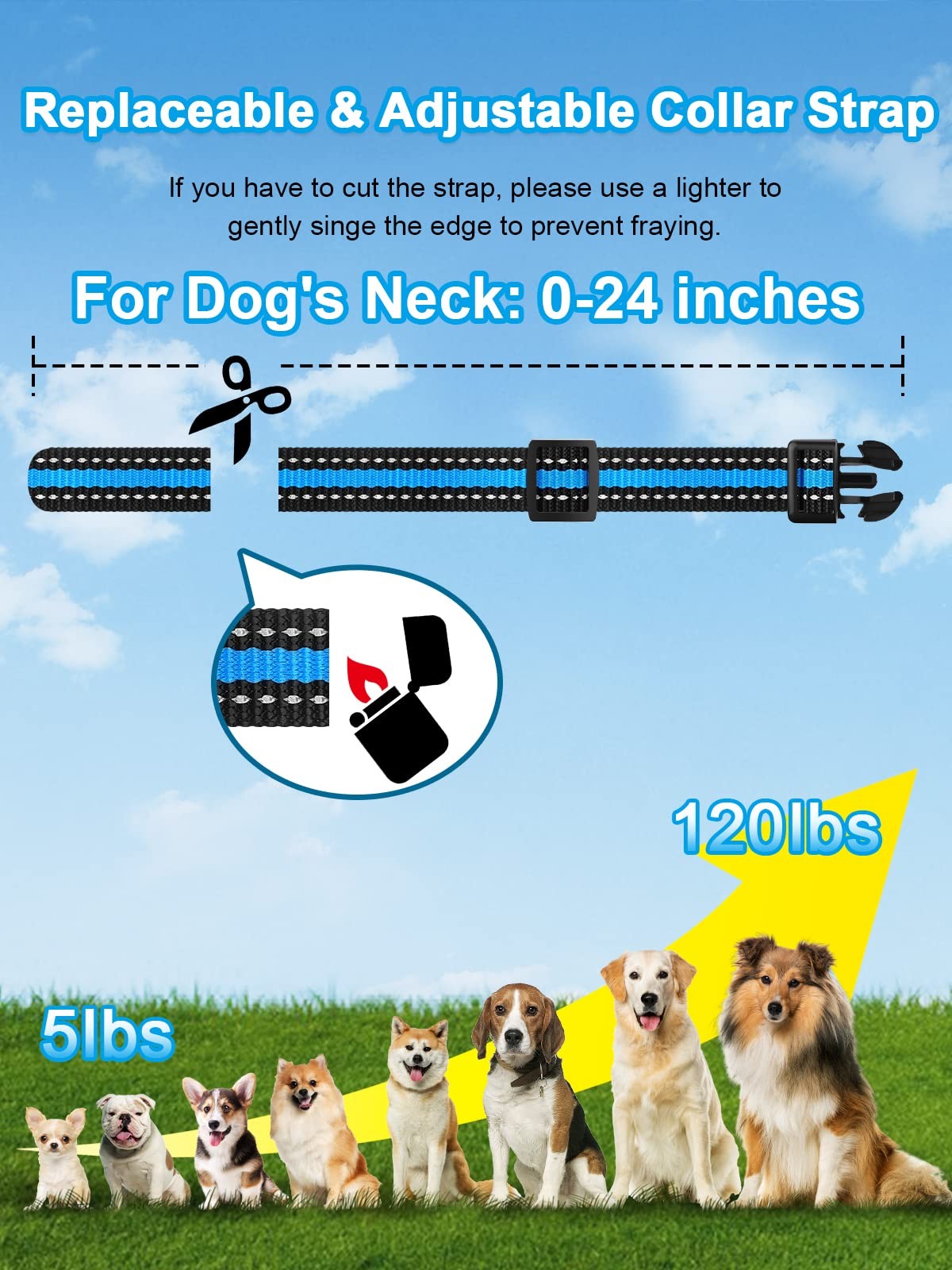 3300ft Remote Dog Training Collar with Shock, Vibrate & Beep Modes