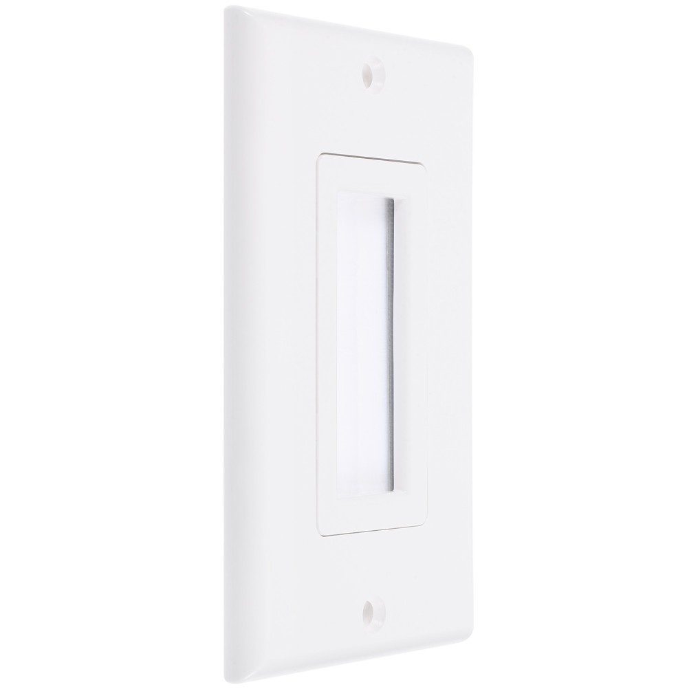 Durable ABS Cable Outlet Cover Plate for Wall Cable Management in White