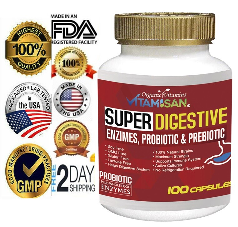 Probiotics 100 Billion CFU Potency Digestive Immune Health 100 Capsules DIGESTIV