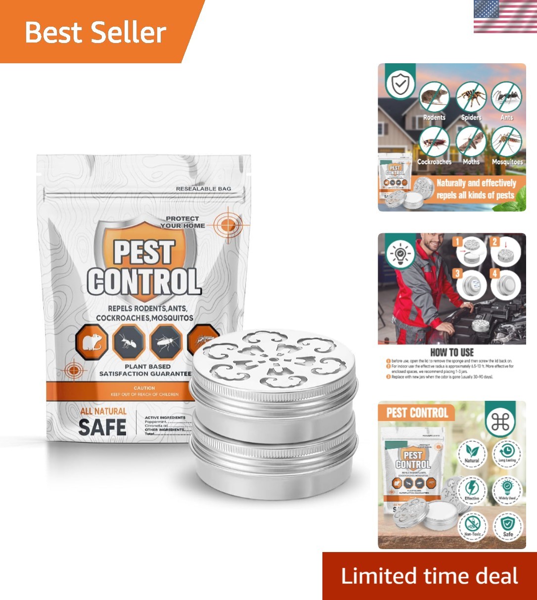 Safe Pest Protection: Indoor & Outdoor Mint Repellent, 2-Pack for Peace of Mind