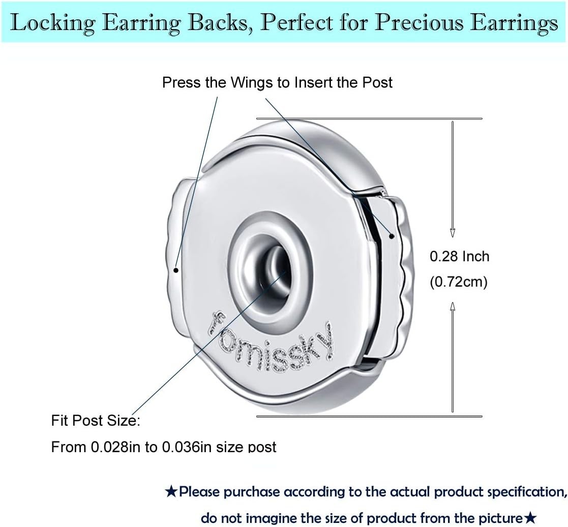 Fomissky-Sisa Secure Earring Backs for Studs, 3 Pairs Locking Earring Backs Repl