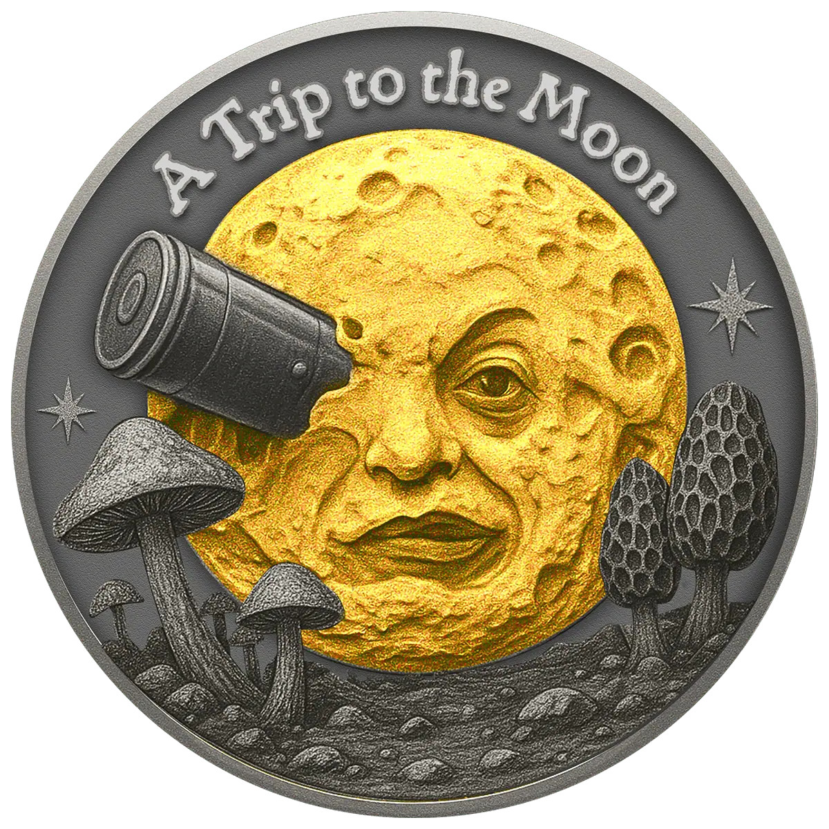 2025 Niue Silent Films Classics A Trip to the Moon 1 oz Silver Proof Coin