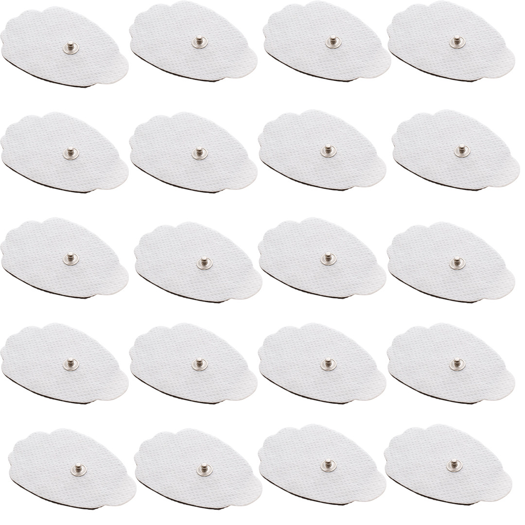 Tens Unit Muscle Stimulator Replacement Electrodes Pads Reusable Snap On (20)