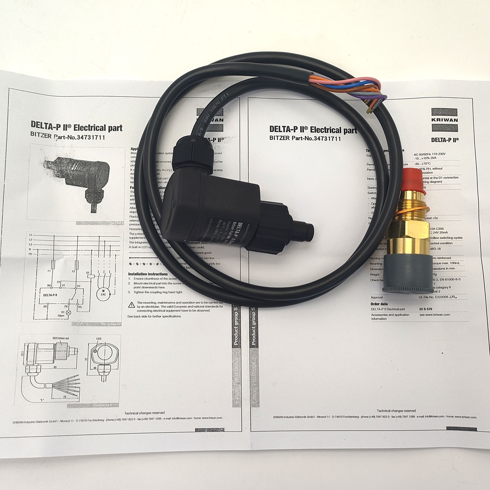 Compressor Oil Pressure Differential Switch with Copper Head for Bitzer 34731711