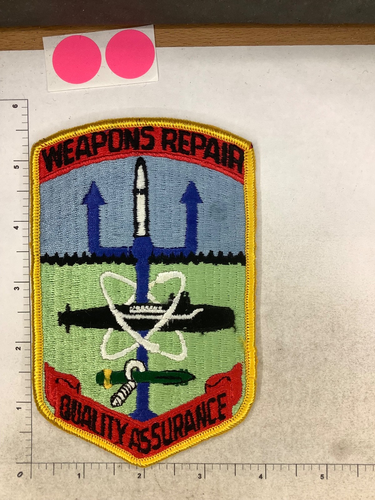 VINTAGE US NAVY WEAPONS REPAIR QUALITY ASSURANCE PATCH