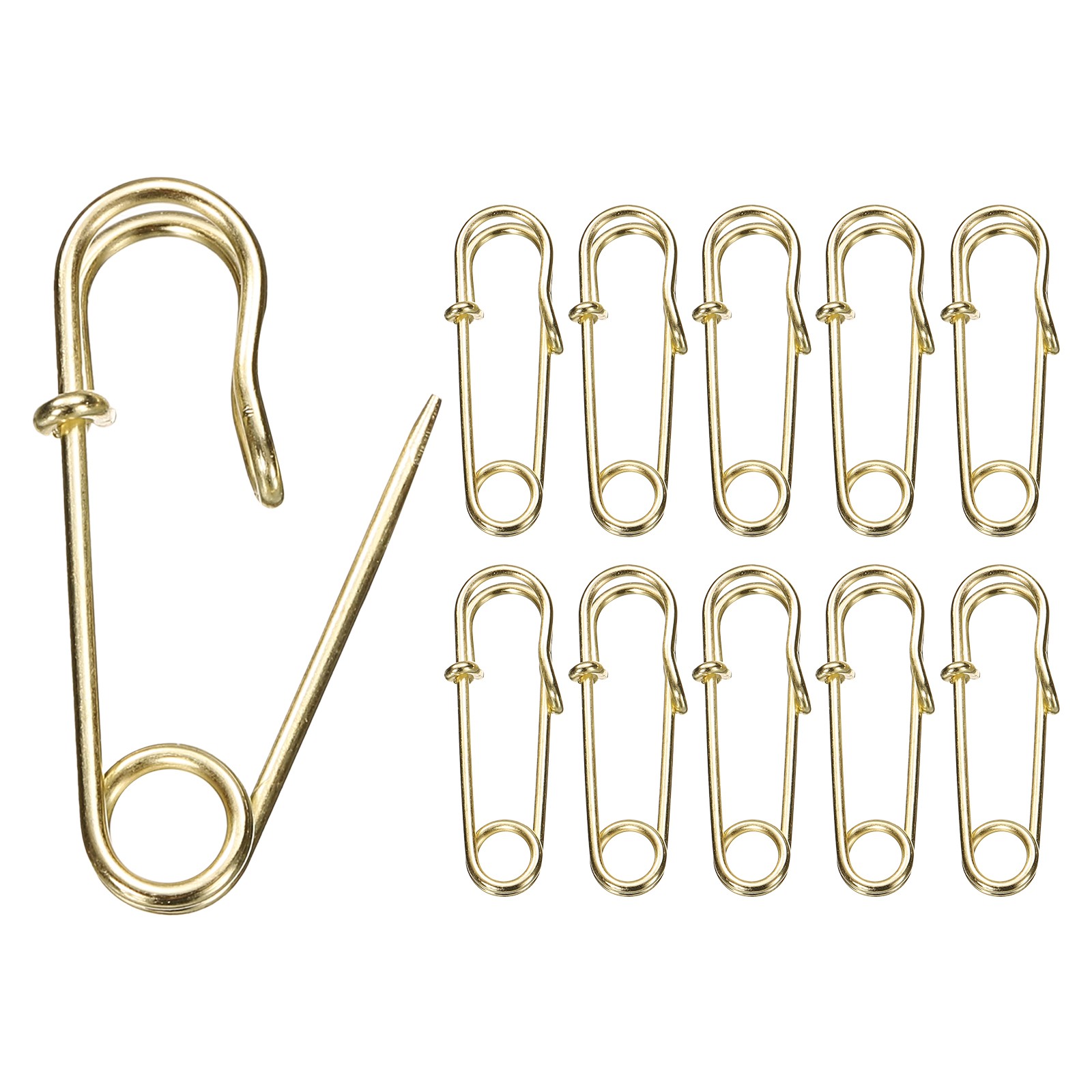 20pcs Safety Pins 27mm Electroplated Large Safety Pin for Clothes Gold