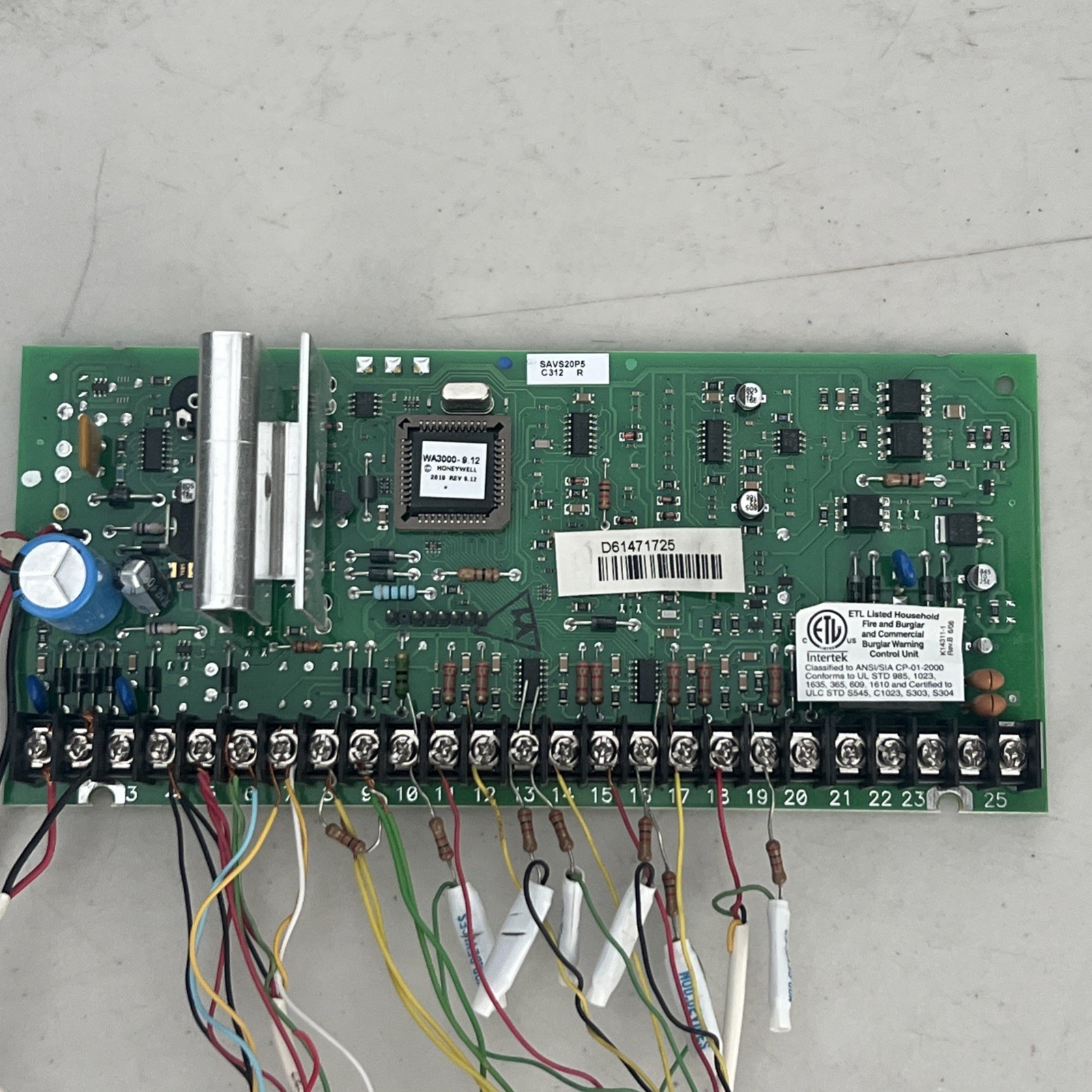Honeywell ADT WA3000-9.12 SAVS20P5 Vista Alarm Main Circuit Board w Can
