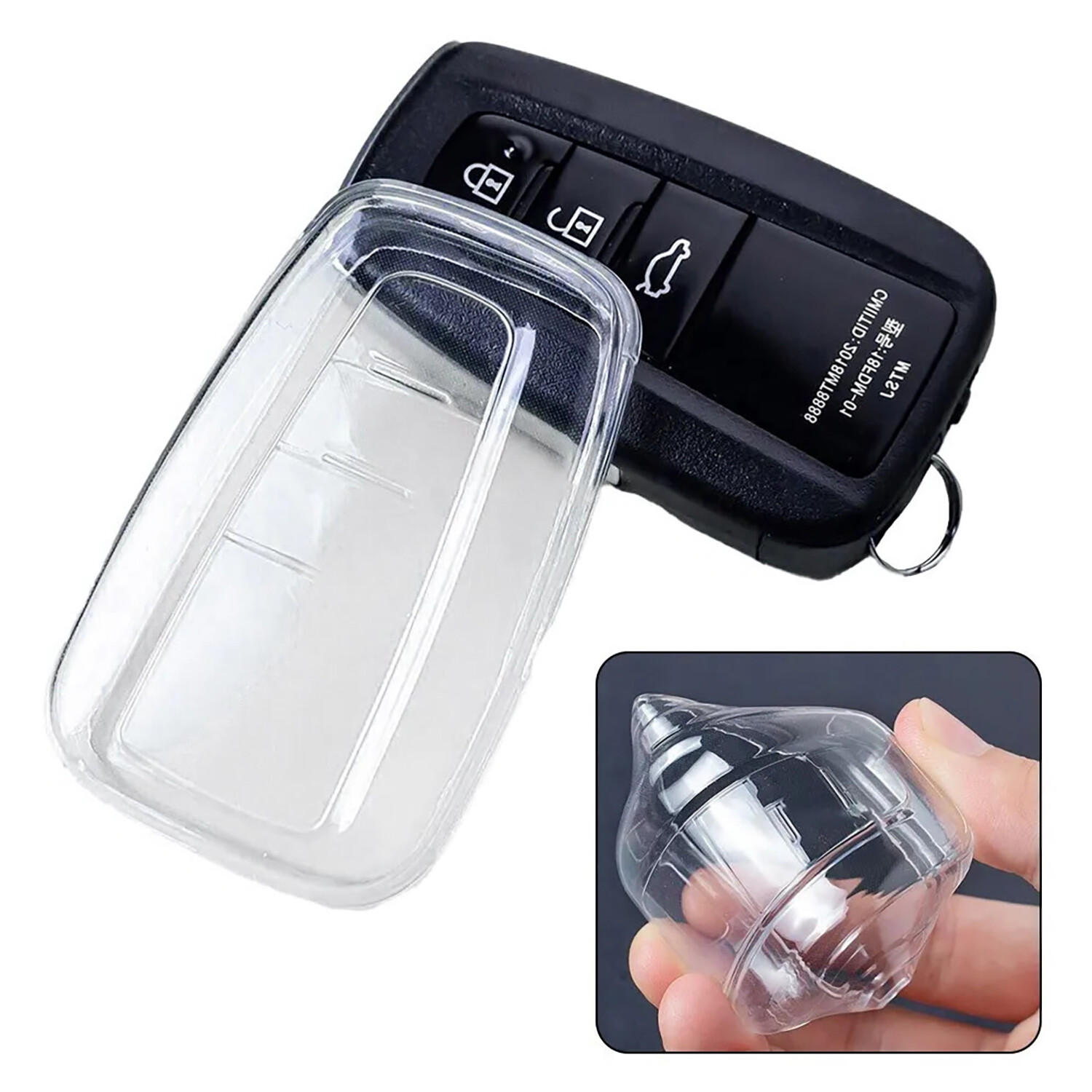 Transparent Clear Smart Car Key Fob Cover For Toyota Corolla Cross 2021-2023