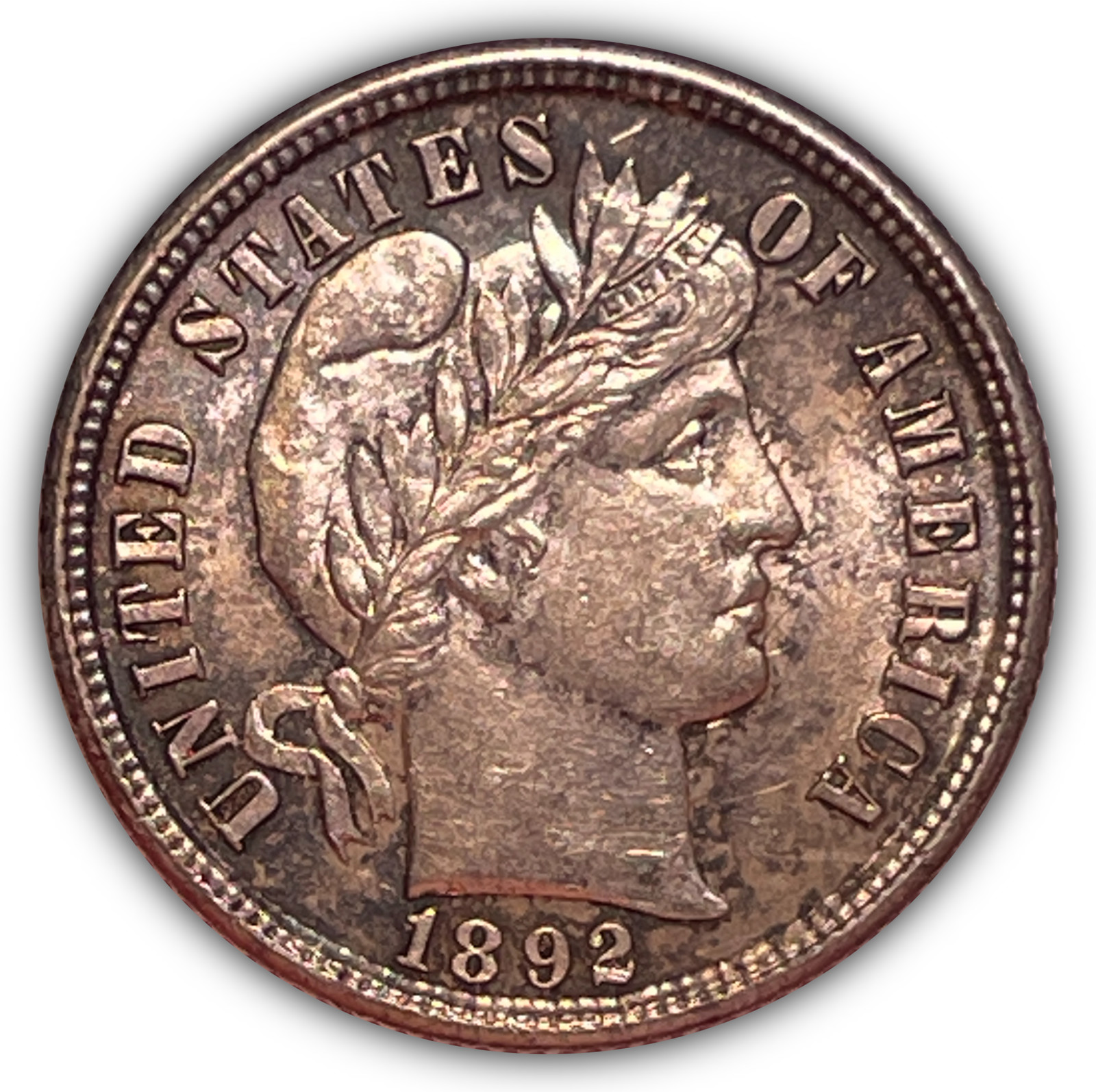 1892 Barber Dime Nearly Uncirculated Near UNC Coin #21197T
