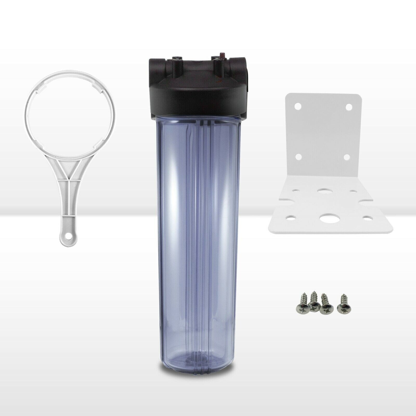 20"x4.5" Big Blue Clear Whole House Filter Housing 1" Ports W/ Pressure Relief