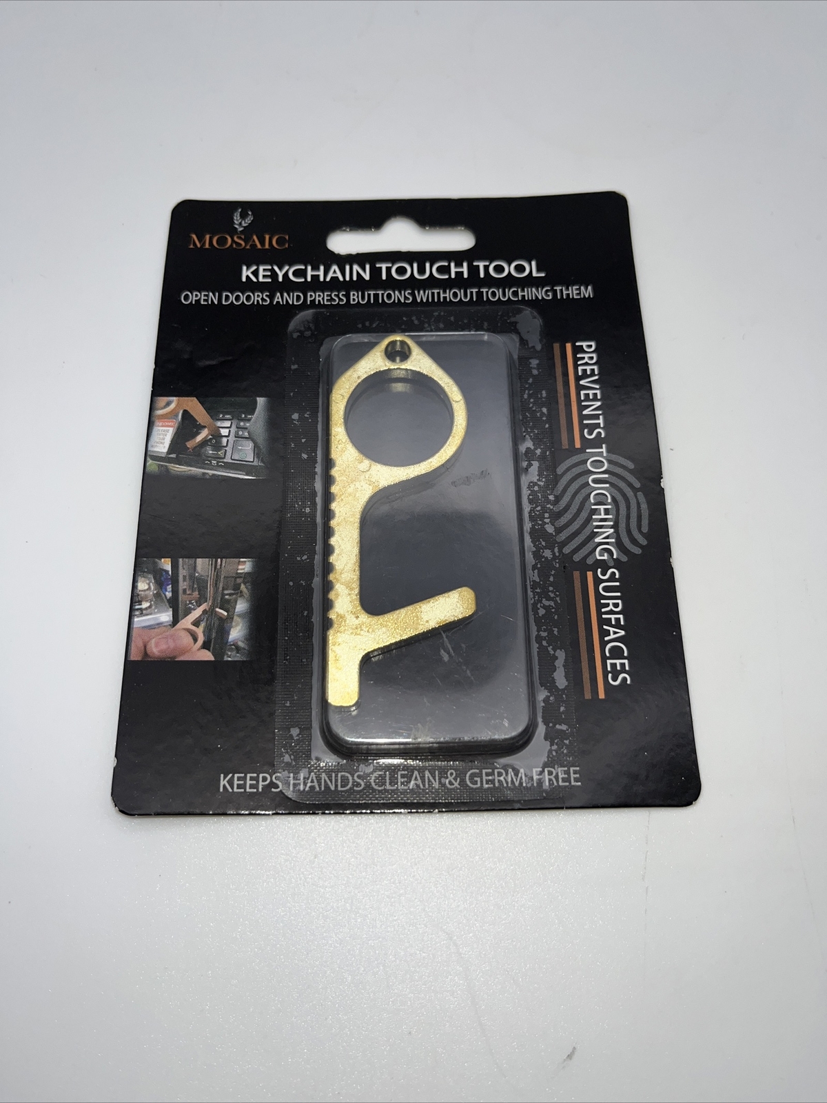 Mosaic No Touch Key Tool Open Doors Brass Keychain New Free Shipping -M!!  !!