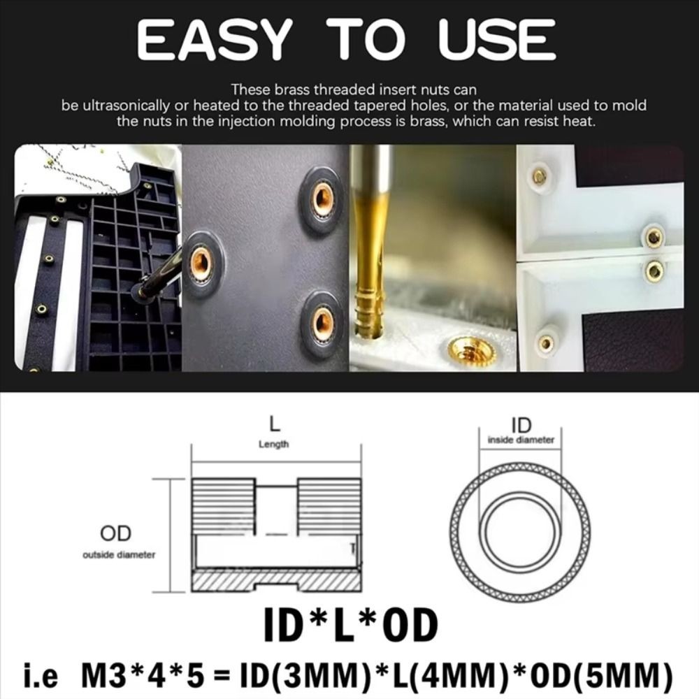 Heat Set Insert Nuts Threaded Inserts Hot Melt Nut Insert M2 M2.5 M3 M4 M5 M6