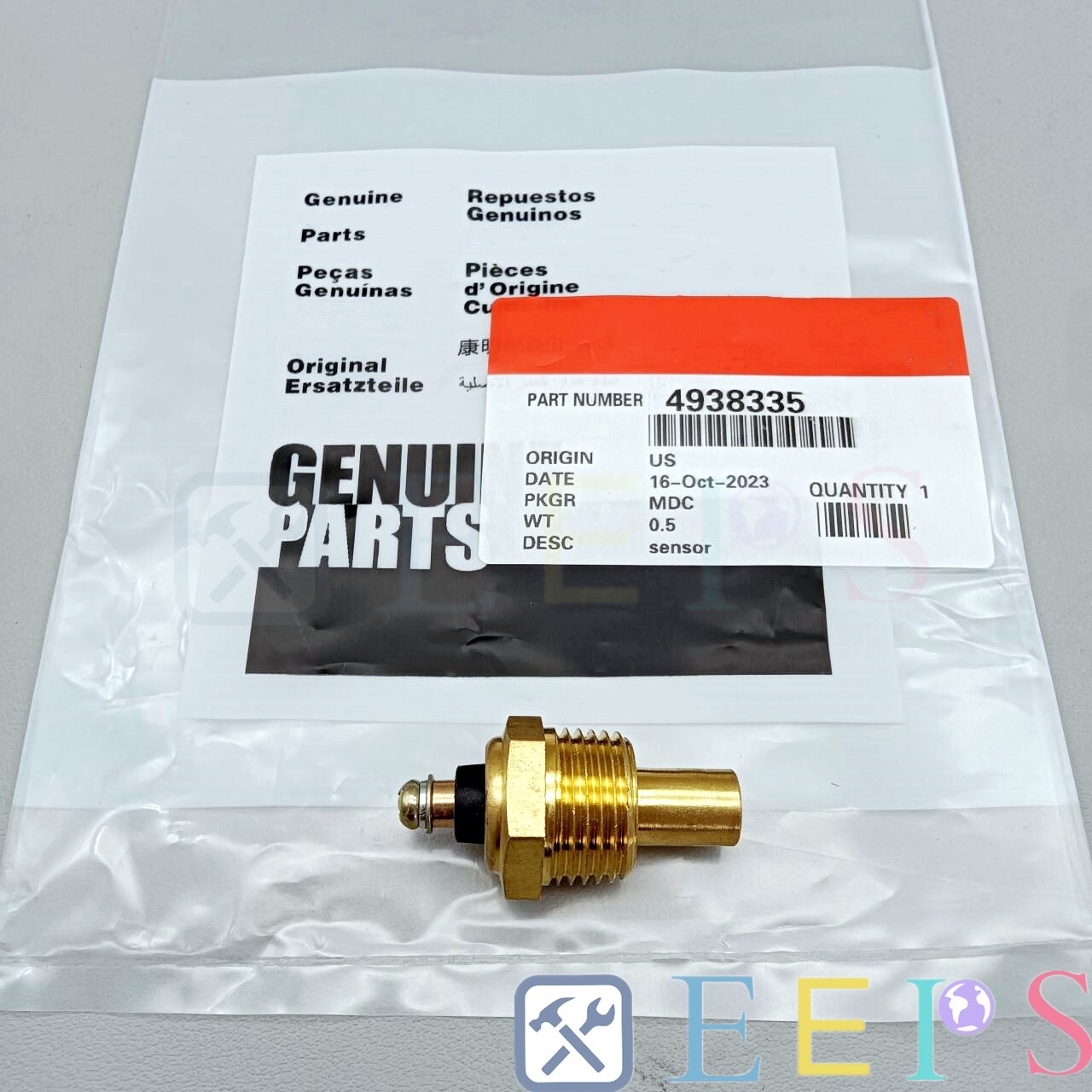 New Temperature Sensor 4938335 for Cummins Engine 4BT 6BT US