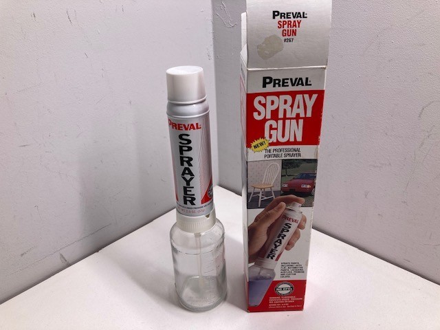 Preval Paint Spray Gun New On Box Portable Sprayer Glass Bottle