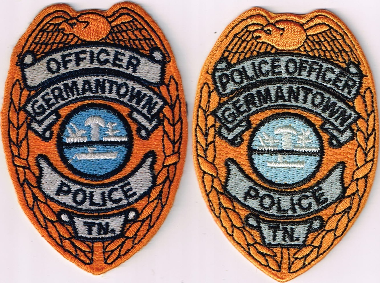 Pick 1 Germantown Police, TN vest patch: "Police Officer" or "Officer" at top