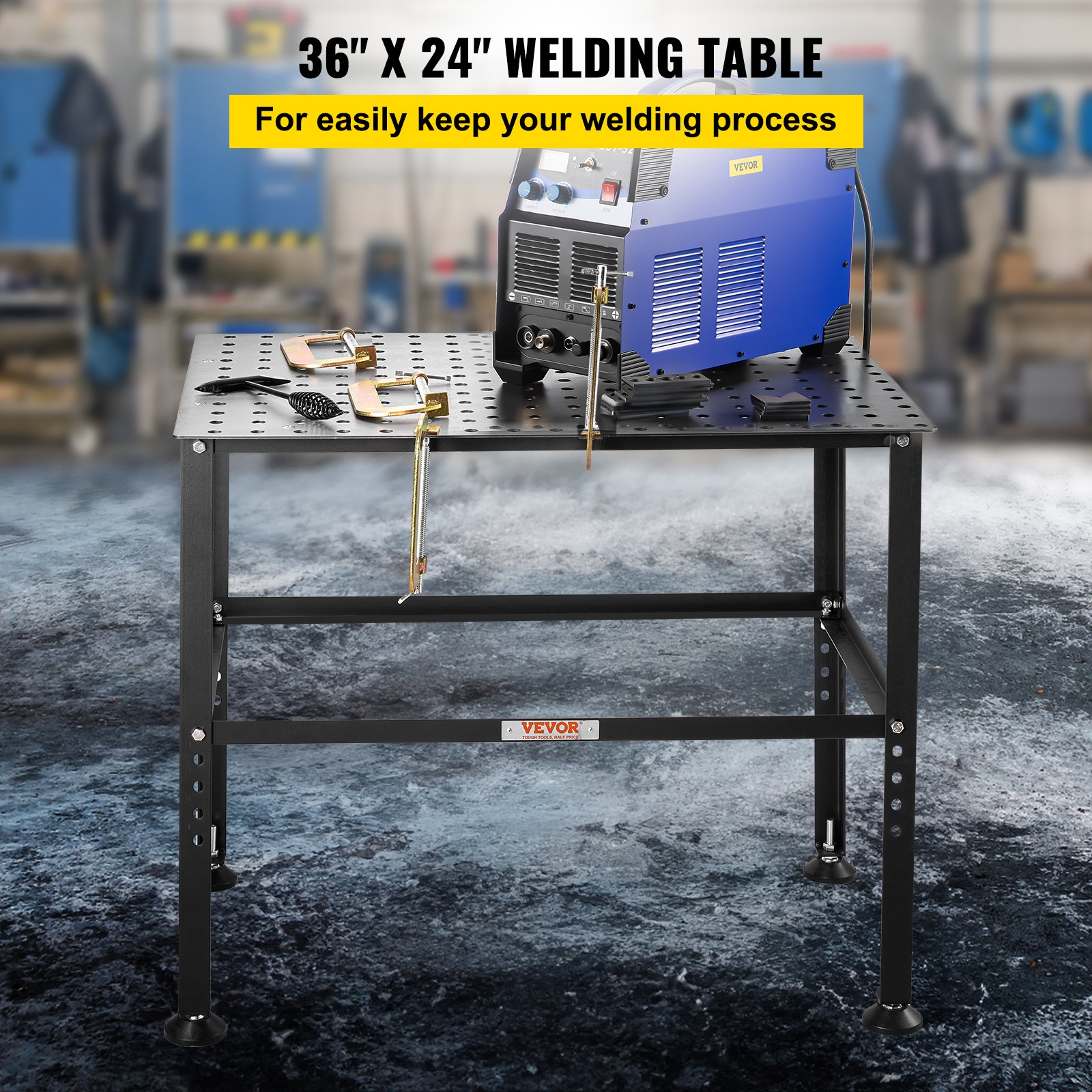 VEVOR Welding Table 36"x24" 800LBS Welding Workbench Table with Multiple Holes