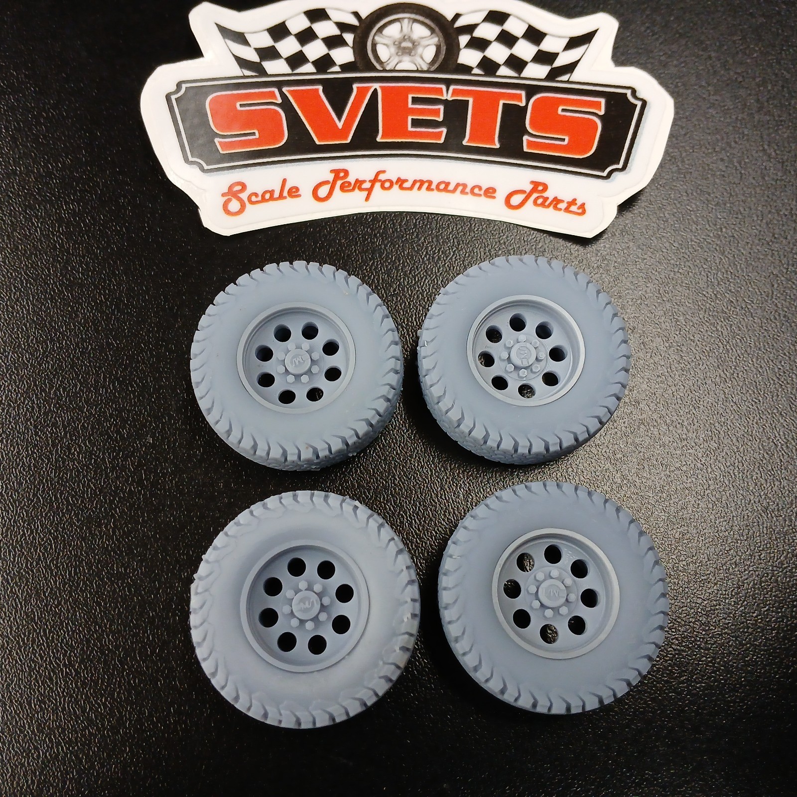 3D Resin A/T M/T Baja Style Off Road Tires/Classic Style III 8 Lug Set 1/24 1/25